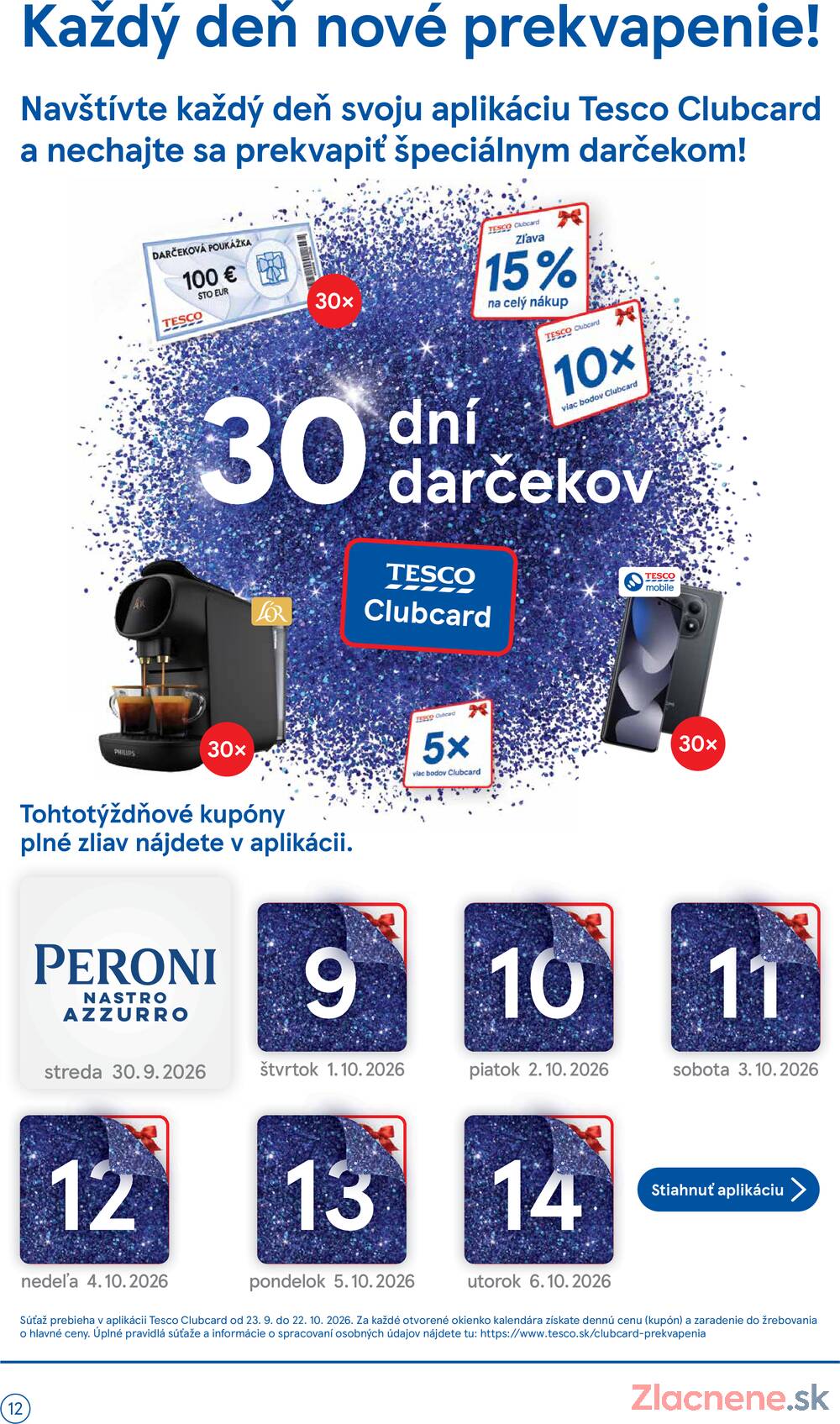 Tesco supermarkety od 30.9. do 6.10.2026