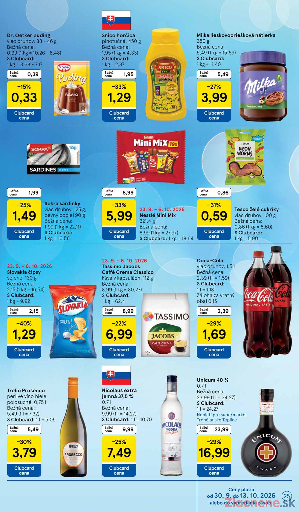 Tesco supermarkety od 30.9. do 6.10.2026