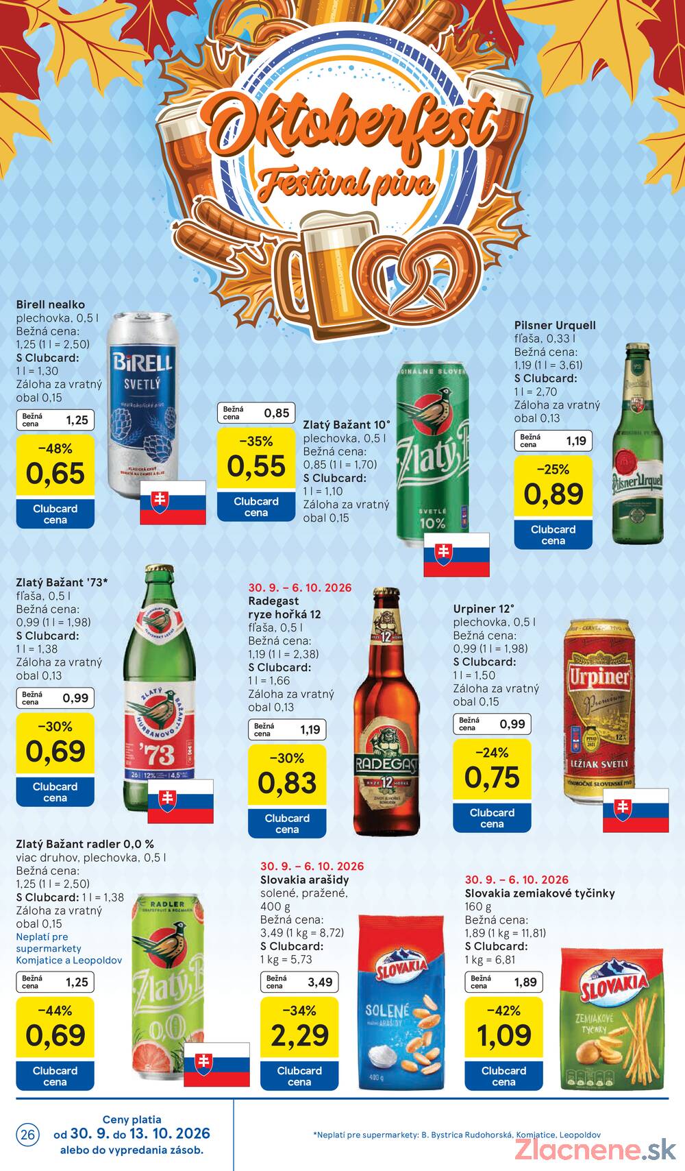 Tesco supermarkety od 30.9. do 6.10.2026