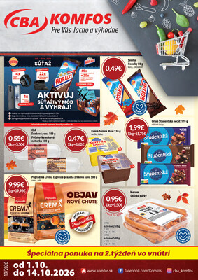 Leták CBA Komfos do 14.10.
