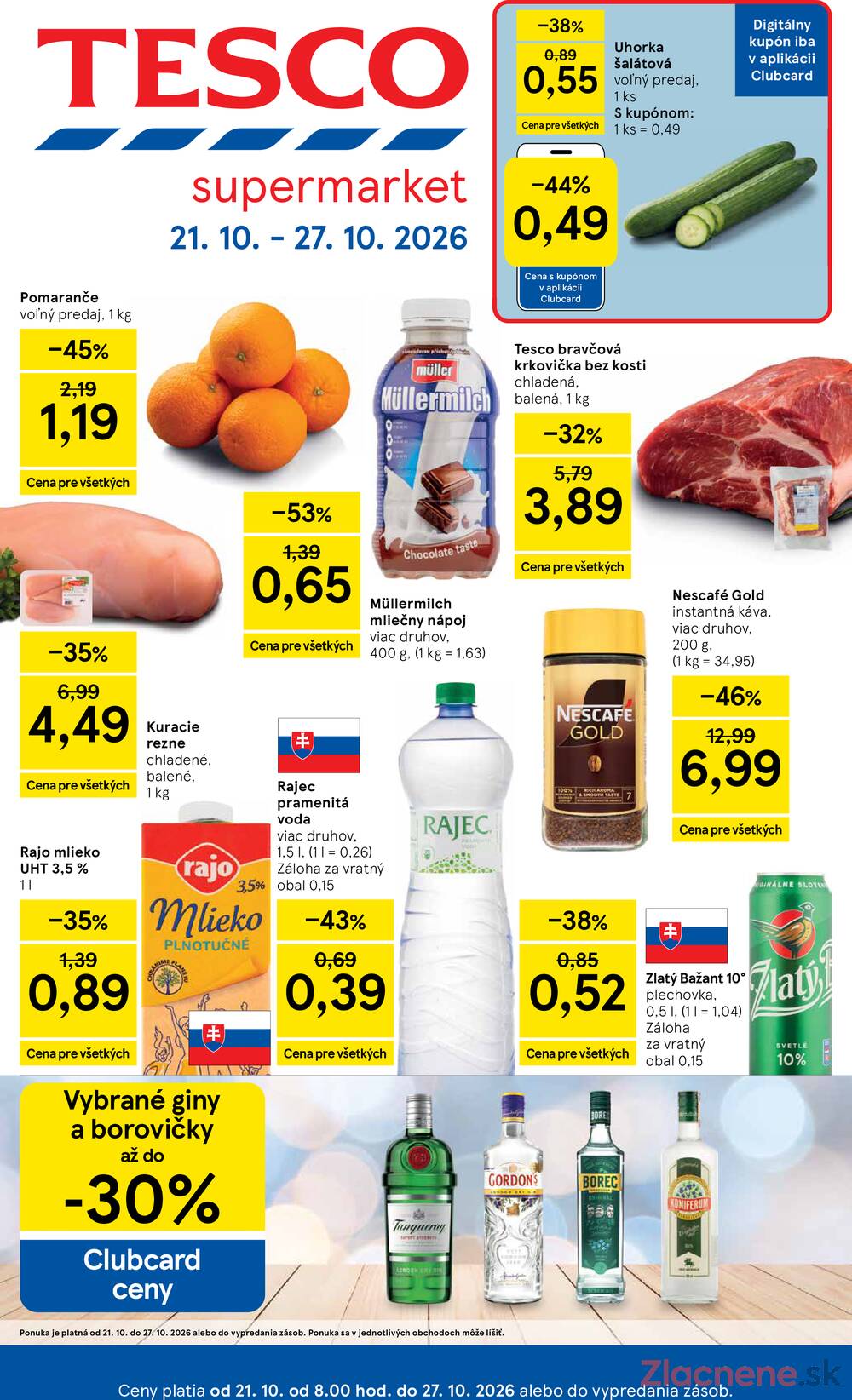 Leták Tesco - Tesco supermarkety od 21.10. do 27.10.2026 - strana 1 Leták Tesco - Tesco supermarkety od 21.10. do 27.10.2026 - strana 1