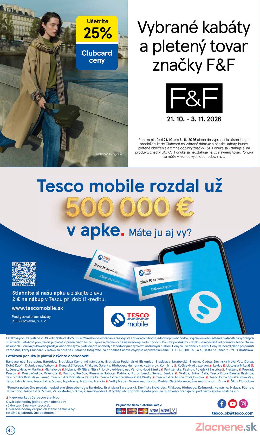 Leták Tesco - Tesco hypermarkety 21.10. - 27.10. - strana 40 Leták Tesco - Tesco hypermarkety 21.10. - 27.10. - strana 40