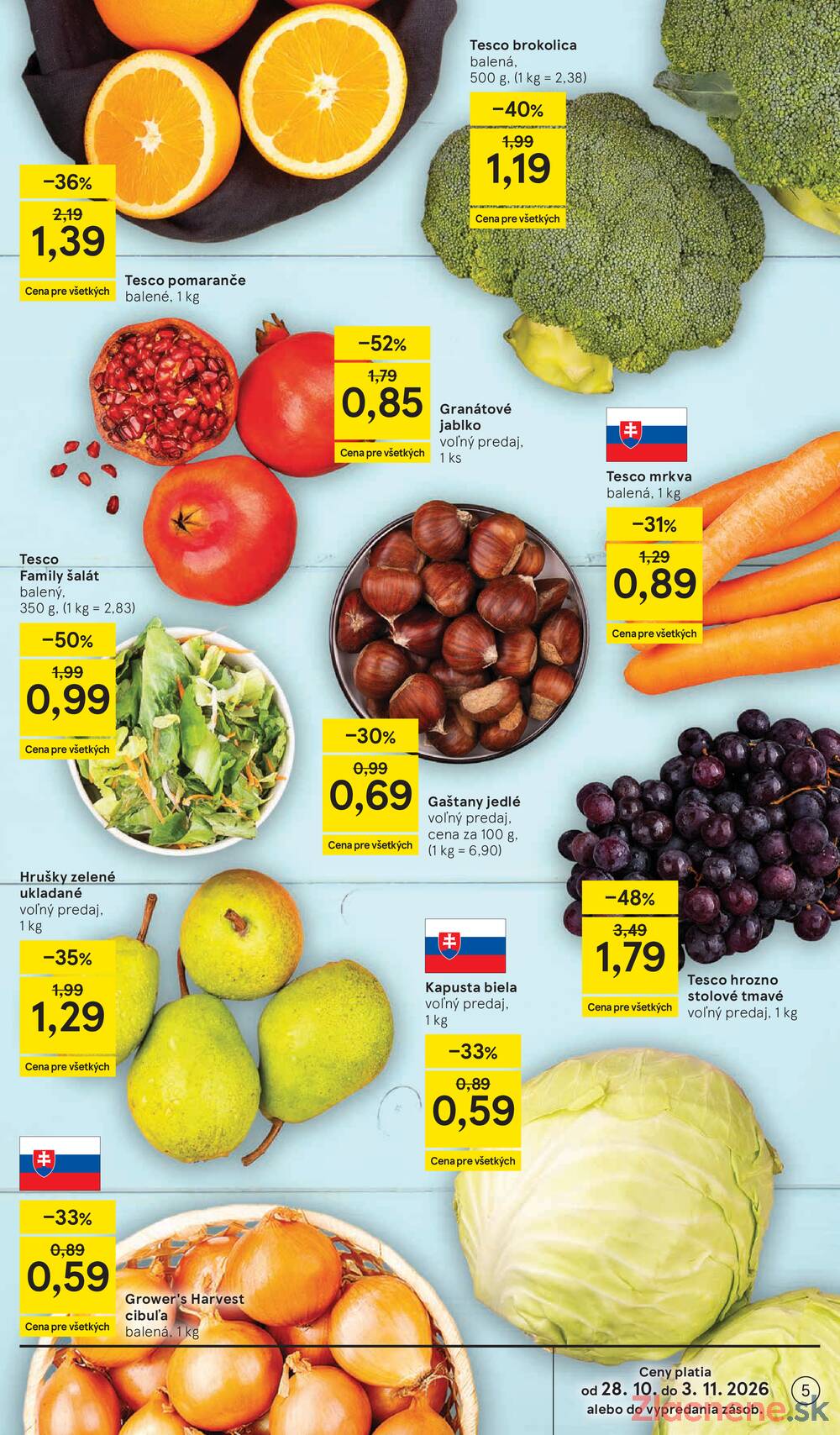 Tesco supermarkety od 28.10. do 3.11.2026