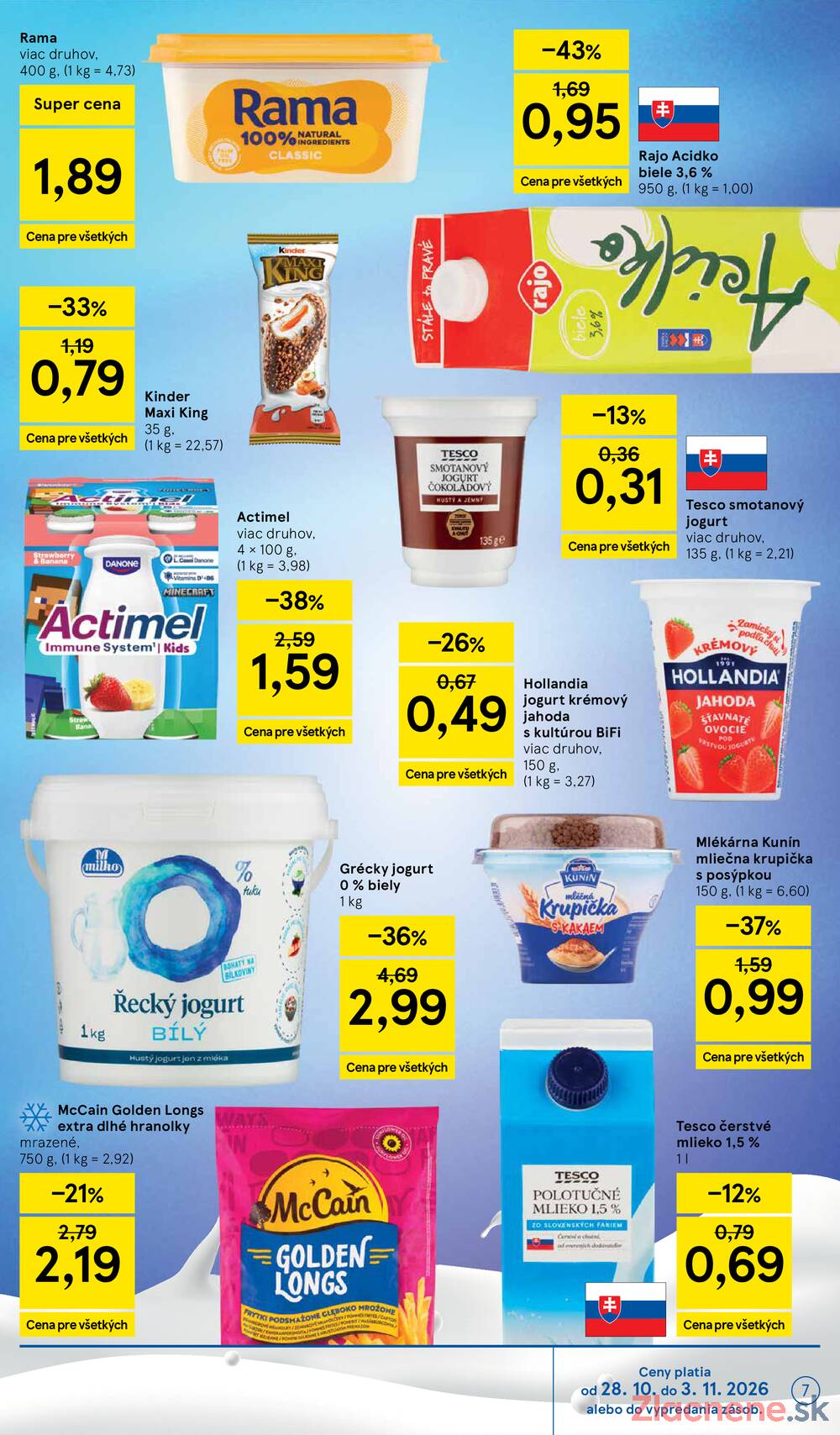 Tesco supermarkety od 28.10. do 3.11.2026