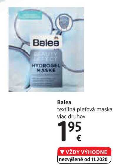 Balea textilná pleťová maska, viac druhov