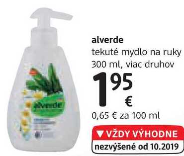 alverde tekuté mydlo na ruky 300 ml, viac druhov 
