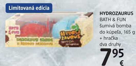 HYDROZAURUS BATH & FUN šumivá bomba do kúpeľa, 165 g + hračka, dva druhy