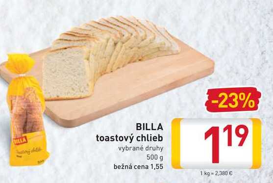   BILLA toastový chlieb  500 g