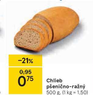 Chlieb pšenično-ražný, 500 g