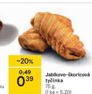 Jablkovo-škoricová tyčinka, 75 g