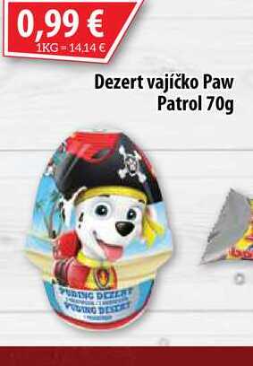 Dezert vajíčko Paw Patrol 70 g