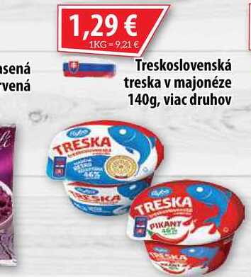 Treskoslovenská treska v majonéze 140 g