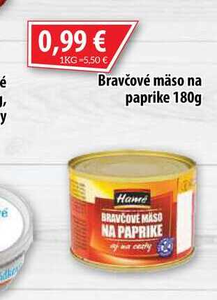 Bravčové mäso na paprike 180 g