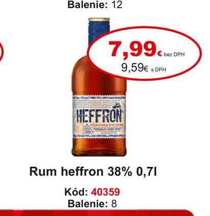 Rum heffron 38% 0,7 l
