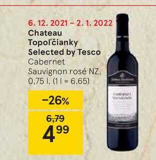Chateau Topol'čianky Selected by Tesco, 0,75 l