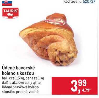 Údené bravčové koleno s kosťou predné, zadné 1 kg