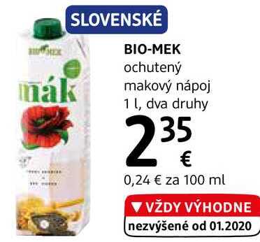 BIO-MEK ochutený makový nápoj 1 l, dva druhy 