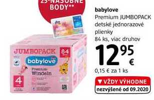 babylove Premium JUMBOPACK detské jednorazové plienky 84 ks, viac druhov 
