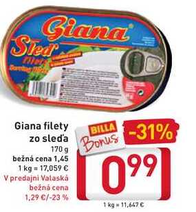  Giana filety zo sleďa 170 g
 