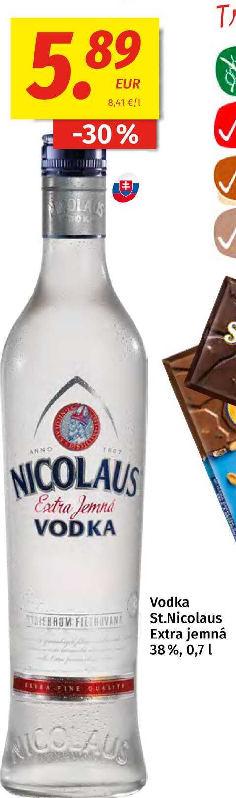 Vodka St.Nicolaus Extra jemná 38%, 0,7l