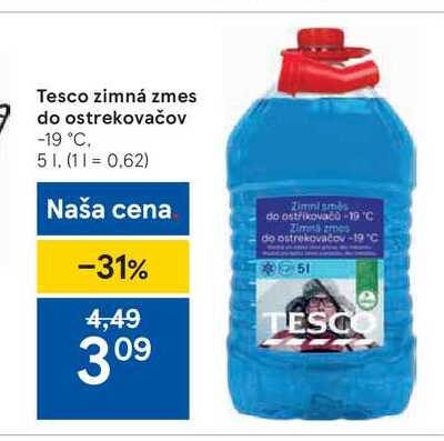 Tesco zimná zmes do ostrekovačov, 5 l