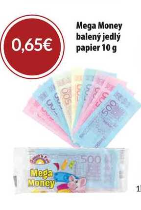 Mega Money balený jedlý papier 10 g