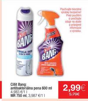 Cillit Bang: antibakteriálna pena 600 ml