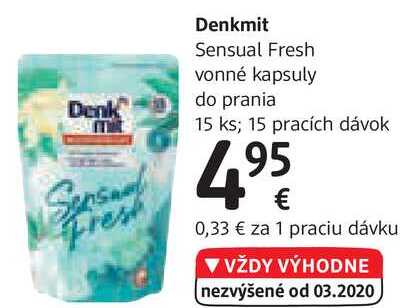 Denkmit Sensual Fresh vonné kapsuly do prania, 15 ks