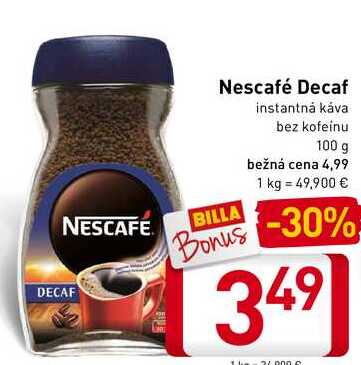 Nescafé Decaf instantná káva bez kofeinu 100 g  