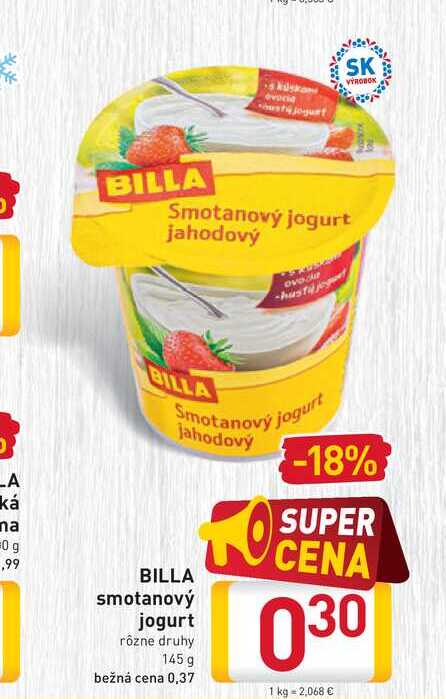 BILLA Smotanový jogurt 145 g