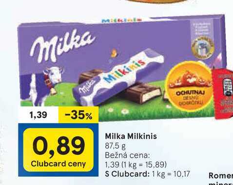 Milka Milkinis, 87,5 g
