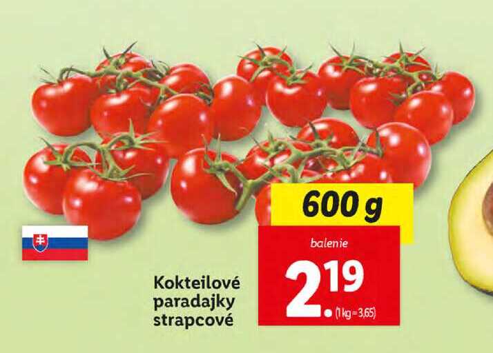 Kokteilové paradajky strapcové 600 g