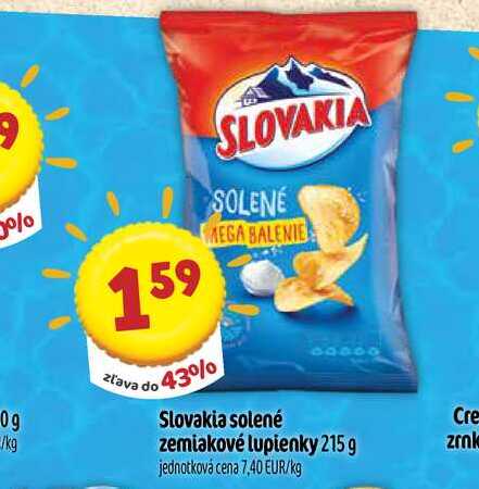 Slovakia solené zemiakové lupienky 215 g 