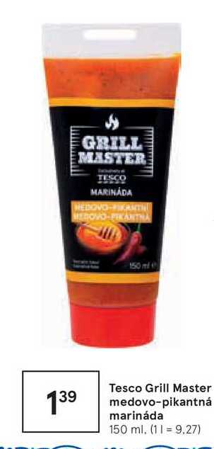 Tesco Grill Master medovo-pikantná marináda, 150 ml