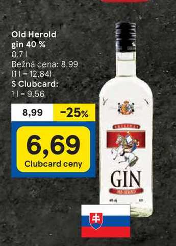 Old Herold gin 40 %, 0,7 l