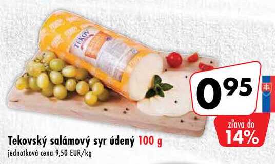 Tekovský salámový syr údený 100 g
