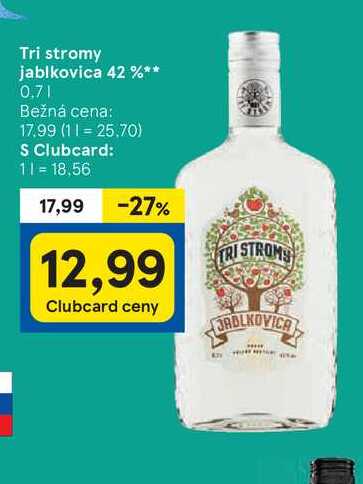 Tri stromy jablkovica 42 %, 0,7 l