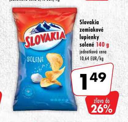Slovakia zemiakové lupienky solené 140 g 