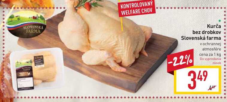 Kurča bez drobkov Slovenská farma 1 kg