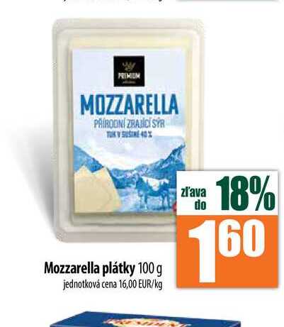 Mozzarella plátky 100 g 