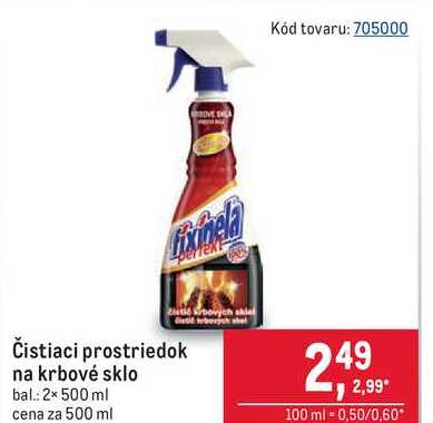 Čistiaci prostriedok na krbové sklo 500ml