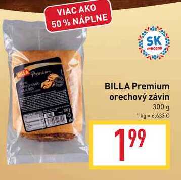 BILLA Premium orechový závin 300 g