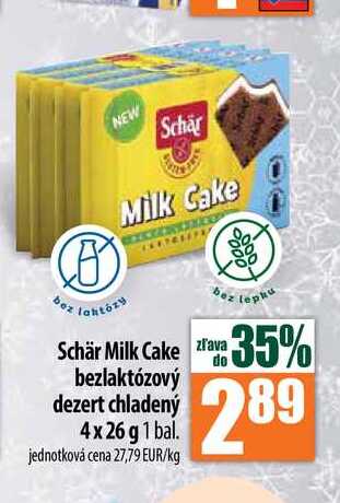 Schär Milk Cake bezlaktózový dezert chladený 4x 26 g