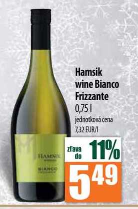 Hamsik wine Bianco Frizzante 0,75 l