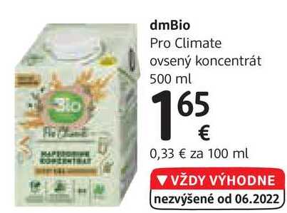 dmBio Pro Climate ovsený koncentrát, 500 ml 