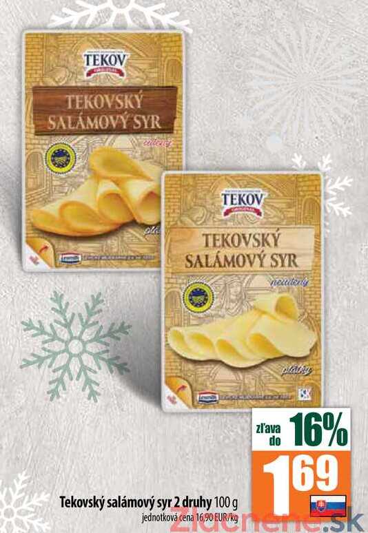 Tekovský salámový syr 2 druhy 100 g 