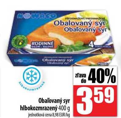 Obaľovaný syr hlbokozmrazený 400 g 