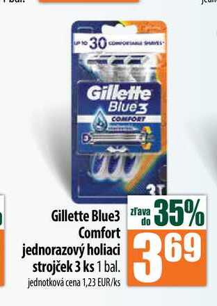 Gillette Blue3 Comfort jednorazový holiaci strojček 3 ks