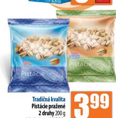 Pistácie pražené 2 druhy 200 g 