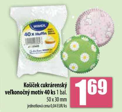 Košíček cukrárenský veľkonočný motív 40 ks 